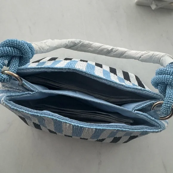 Beaded Knotted Double-Strap Slouchy Shoulder Bag - Picture 3 of 3